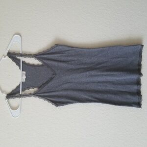 Gray Tank Top with Lace